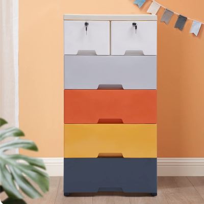 TBVECHI 6 Drawer Storage Cabinet, Home Office Bathroom Living Room Storage Floor Cabinet Accent Furniture for Hallway, Entryway or Living Room (A)
