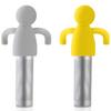 2 Pack Tea Infuser for Loose Tea Extra Fine Mesh Tea Steeper Stainless Steel Tea Strainer with Silicone Handle Cute Tea Ball for Cup Mug, Grey and Yellow view 1