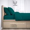 1000-Thread Count 100% Egyptian Cotton Split King Size Sheet Set, Soft Breathable Sateen Weave Long Staple Cotton, 1000-TC Pure Cotton, Fits Mattress 19" Deep Pockets - Split King Size, Teal Blue view 3