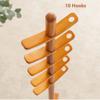 VNABO Solid Wood Coat Rack Sturdy Base Coat Stand Retro Classic Coat Rack Tree with 10 Rotating Hooks for Bedroom Living Room view 3