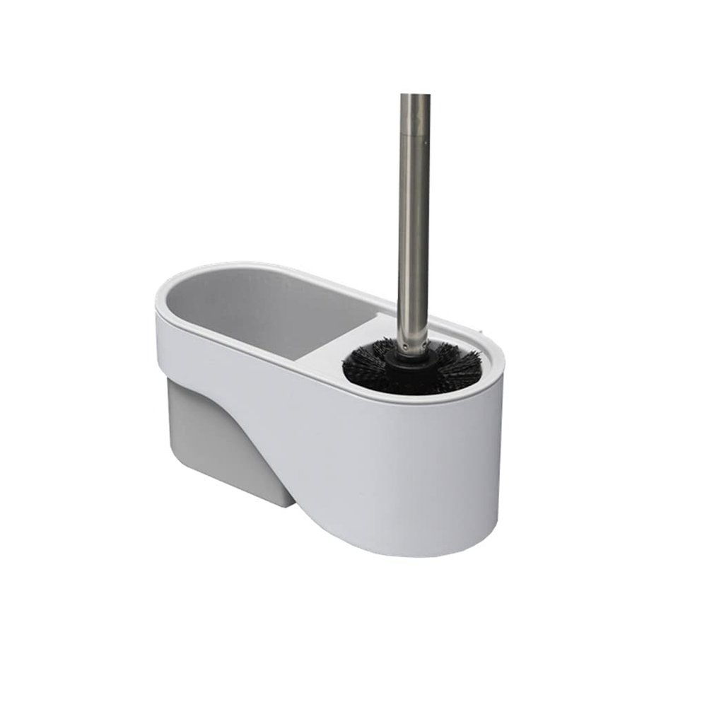 KIZQYN Toilet Brush Toilet Brush Holder Bathroom Wall-Mounted Cleaning Brush Punch-Free Household Long-Handled Toilet Bowl Brush Multi-Function Rack Set Toilet Cleaner Brush (Color : B)