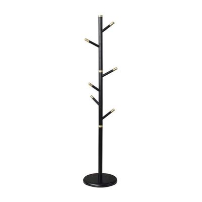VNABO Solid Wood Coat Rack Floor Standing Coat Rack Tree Creative Coat Stand with 6 Hooks Easy Assembly Suitable for Bedroom Home