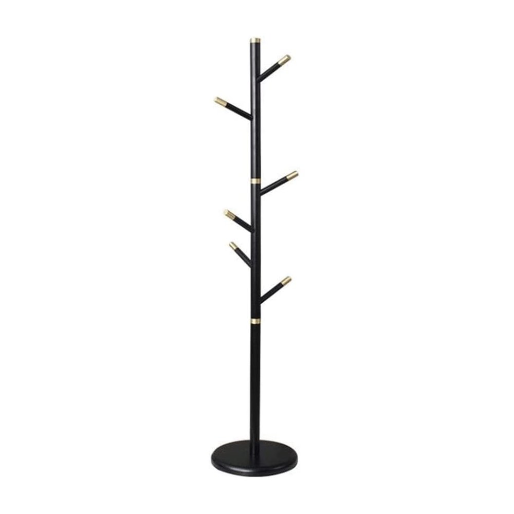 VNABO Solid Wood Coat Rack Floor Standing Coat Rack Tree Creative Coat Stand with 6 Hooks Easy Assembly Suitable for Bedroom Home