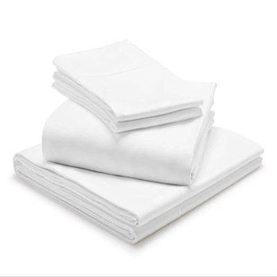 1000-Thread Count 100% Egyptian Cotton Split King Size Sheet Set, Soft Breathable Sateen Weave Long Staple Cotton, 1000-TC Pure Cotton, Fits Mattress 25" Deep Pockets - Split King Size, White