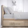 1000-Thread Count 100% Egyptian Cotton Split Head King Sheet Set, Soft Breathable Sateen Weave Long Staple Cotton, 1000-TC Pure Cotton, Fits Mattress 12" Deep Pockets - Split Head King, Light Grey view 3