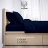 1000-Thread Count 100% Egyptian Cotton King Sheet Set, Soft Breathable Sateen Weave Long Staple Cotton, 1000-TC Pure Cotton, Fits Mattress 12" Deep Pockets - King, Navy Blue view 3