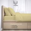 1000-Thread Count 100% Egyptian Cotton Queen Sheet Set, Soft Breathable Sateen Weave Long Staple Cotton, 1000-TC Pure Cotton, Fits Mattress 12" Deep Pockets - Queen, Taupe view 3