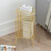 ZYFAB Mesh Floor Magazine Rack,Metal Floor Standing Magazine Holder Magazine Storage Basket Nordic Mail Organizer,Pink,32 * 23 * 70CM view 2