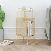 ZYFAB Mesh Floor Magazine Rack,Metal Floor Standing Magazine Holder Magazine Storage Basket Nordic Mail Organizer,Pink,32 * 23 * 70CM view 3
