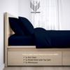 1000-Thread Count 100% Egyptian Cotton Split Head Sheet Set, Soft Breathable Sateen Weave Long Staple Cotton, 1000-TC Pure Cotton, Fits Mattress 25" Deep Pockets - Split Head Cal-King, Navy Blue view 3