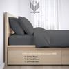 1000-Thread Count 100% Egyptian Cotton Split King Size Sheet Set, Soft Breathable Sateen Weave Long Staple Cotton, 1000-TC Pure Cotton, Fits Mattress 15" Deep Pockets - Split King Size, Dark Grey view 3