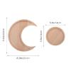 2pcs Crystal Holder Moon Tray with Round Dish Display Wooden Crystal Tray for Stones Crystals Storage Organizer Crescents Spiritual Home Decor Essential Oil Jewelry Rings view 2