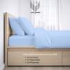 1000-Thread Count 100% Egyptian Cotton Split King Size Sheet Set, Soft Breathable Sateen Weave Long Staple Cotton, 1000-TC Pure Cotton, Fits Mattress 12" Deep Pockets - Split King Size, Light Blue view 3