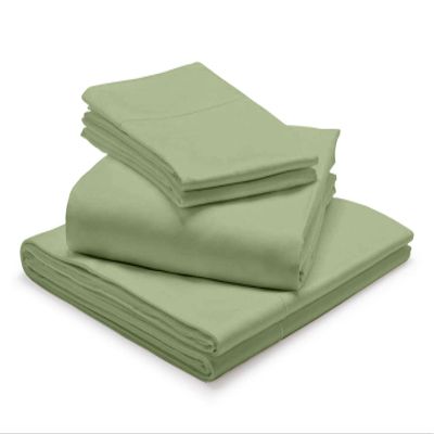 1000-Thread Count 100% Egyptian Cotton Split Cal-King Sheet Set, Soft Breathable Sateen Weave Long Staple Cotton, 1000-TC Pure Cotton, Fits Mattress 25" Deep Pockets - Split Cal-King, Sage