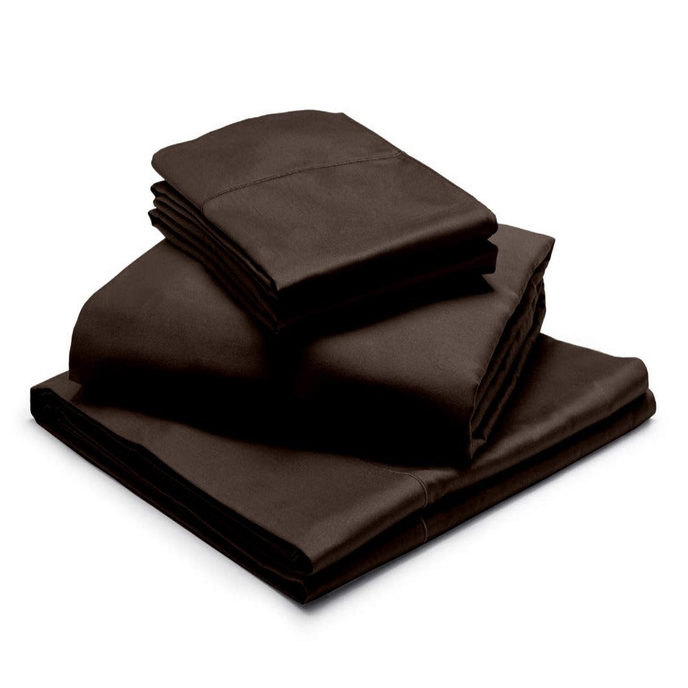 1000-Thread Count 100% Egyptian Cotton California King Sheet Set, Soft Breathable Sateen Weave Long Staple Cotton, 1000-TC Pure Cotton, Fits Mattress 19" Deep Pockets - California King, Chocolate