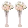 2PCS Crystal Wedding Flower Vase for Artificial Flower, 21Inch Decorative Table Centerpiece for Wedding, Crystal Flower Stand for Anniversary Ceremony Party Birthday Event Home Decoration view 1