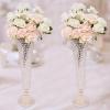 2PCS Crystal Wedding Flower Vase for Artificial Flower, 21Inch Decorative Table Centerpiece for Wedding, Crystal Flower Stand for Anniversary Ceremony Party Birthday Event Home Decoration view 2