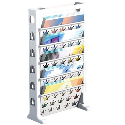 Desk Side Storage Rack for Classroom Office, Small Desk Shelf, Library Reading Rack, Magazine Rack, Compact Bookcase, Book Storage Rack, Compact Floor Shelf, Freestanding Shelf Bookcase ( Color : Whit