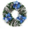 OLOTU Christmas Decorations Front Door 50cm Pine Christmas Wreath with Flower Berry Ball for Xmas Party New Year Decoration view 1