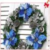 OLOTU Christmas Decorations Front Door 50cm Pine Christmas Wreath with Flower Berry Ball for Xmas Party New Year Decoration view 3