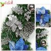 OLOTU Christmas Decorations Front Door 50cm Pine Christmas Wreath with Flower Berry Ball for Xmas Party New Year Decoration view 4