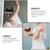 HANABASS 3sets Flower Bouquet Holder Lace Skirt of Accessories for Bridal Bouquets Elegant Flower Handle for Wedding Arrangements and Ceremony Decor view 3