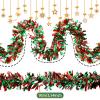 Sosation 100 ft Christmas Tinsel Garland Christmas Tree Twist Garland Bulk Glitter Metallic Streamer Indoor Outdoor Hanging Xmas Decorations(Silver Red Green) view 2