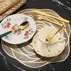 10 Pcs Round Pressed Vinyl Placemats Gold Placemat Metallic Place Mat Non Slip Rose Flowers Table Mats for Wedding Dinner Party Table Supplies Decorations Washable Heat Resistant (Gold Rose, 10) view 3