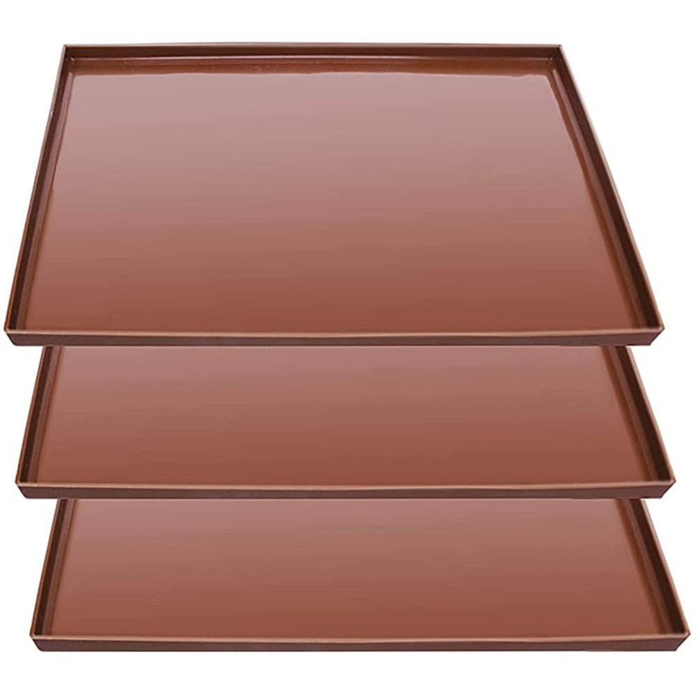 Mipcase Dehydrator Mesh Tray Liners 3 Pack Reusable Silicone Sheets for Fruit Dryer Baking Trays