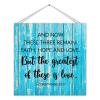 Nostalgic Wood Pallet Sign and Now These Three Remain Faith Hope and Love Rustic Wood Door Hanger Plaque Plank Hanging Sign Aesthetic Wood Home Sign for Yard Cabin Wall Decorations 12x12 Inch view 1