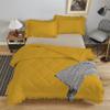 3 Piece Lightweight Diamond Ruffle Comforter Set - 600 GSM 100% Egyptian Cotton | 1000 Thread Count - Gold Solid, King/Cal-King Size view 2