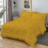 3 Piece Lightweight Diamond Ruffle Comforter Set - 600 GSM 100% Egyptian Cotton | 1000 Thread Count - Gold Solid, King/Cal-King Size view 3