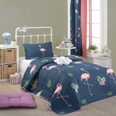 BONPERLA Animals Bedding Set, Twin Size Bedspread Set, Flamingo Themed Coverlet, Girls Boys Bedding, (Twin)