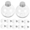 Jar 25pcs 150ml Transparent Bulb Bottle Clear Plastic Bottle Round Bulb Shape Fillable Light Containers Screw Cap Empty (Random Lid Color) Home Dcor view 1