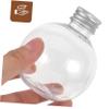 Jar 25pcs 150ml Transparent Bulb Bottle Clear Plastic Bottle Round Bulb Shape Fillable Light Containers Screw Cap Empty (Random Lid Color) Home Dcor view 3