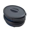 SAMMART 5.5L (1.4 Gallon) Collapsible Plastic Bucket with Lid - Foldable Round Tub with Lid - Portable Fishing Water Pail - Space Saving Outdoor Waterpot. (Grey/Blue (Set of 2)) view 3