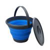 SAMMART 5.5L (1.4 Gallon) Collapsible Plastic Bucket with Lid - Foldable Round Tub with Lid - Portable Fishing Water Pail - Space Saving Outdoor Waterpot. (Grey/Blue (Set of 2)) view 4