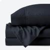 Lotus Bedding Midnight Bue 4 Pcs Sheet Set (1 Flat Sheet + 1 Fitted Sheet 15" + 2 Pillowcases) 100% Egyptian Cotton 600TC Soft and Smooth California King Size view 4