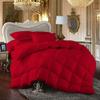 Lotus Bedding 100% Egyption Cotton Comforter Set 1000 Series 600 GSM 3 PC Comforter Set Fill Power Buffy Overfilled All Season Blood Red - Queen Size Soft Quilted with Corner Tabs, Winter Warm Fluffy view 1