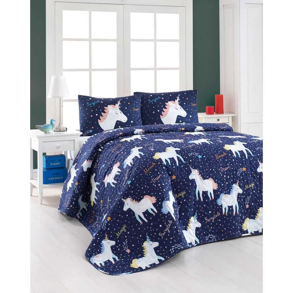 BONPERLA Animals Bedding Set, Full/Queen Size Bedspread Set, Magic Unicorn Themed Coverlet, Girls Bedding, (Full/Queen)
