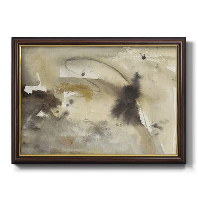Renditions Gallery Abstract Art Black Walnut Framed Paintings Rustic Gold Black Waves in Motion Modern Canvas Art Prints for Bedroom Dining Living Room Office Home Kitchen Wall Decor - 16"X20"