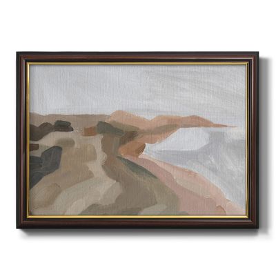Renditions Gallery Wall Art Black Walnut Framed Paintings for Home Sandy Beach Autumn Coastline Abstract Art Prints for Bedroom Dining Living Room Office Home Kitchen Wall Decor - 16"X20"
