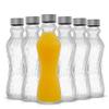 JoyJolt Fluted Glass Water Bottles Set of 6-18 oz Glass Bottles with Stainless Steel Leakproof Lids view 1