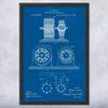 Framed Nikola Tesla Magnetic Motor Print, Nikola Tesla Art, Motor Art Print, Engineer Gift, Classroom Decor Blueprint (18x24) view 1