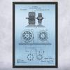 Framed Nikola Tesla Magnetic Motor Print, Nikola Tesla Art, Motor Art Print, Engineer Gift, Classroom Decor Blue Steel (18x24) view 1