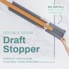 Under Door Draft Stopper for Bottom of Doors 24 - 36 Weather Stripping Gap Stoppers Door Draft Guard Seal Sweep Adjustable, Grey view 2