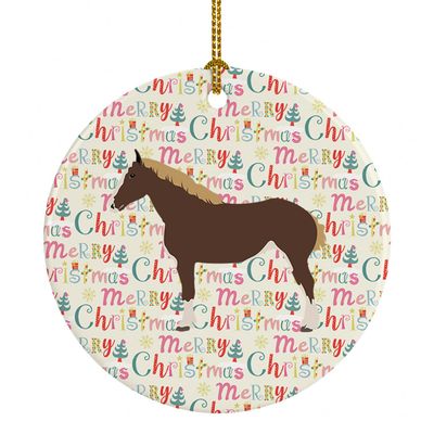 Caroline's Treasures Percheron Horse Christmas Ceramic Ornament Christmas Tree Hanging Decorations for Home Christmas Holiday, Party, Gift, 3 in, Multicolor