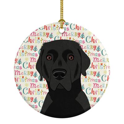 Caroline's Treasures Labrador Retriever Black #2 Christmas Ceramic Ornament Christmas Tree Hanging Decorations for Home Christmas Holiday, Party, Gift, 3 in, Multicolor
