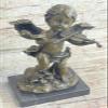 Art Deco Semi Nude Putti Angel Bronze Sculpture by Lost Wax Method Statue Hot Cast Artwork Decor Art by Think Bronze view 2