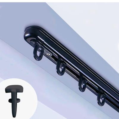 TIPIACE Ceiling Mounting Telescopic Curtain Track Measurement-Free Curtain Rail Suitable for Office, Living Room and Room Divider(Black -Suitable window size68.9 to 129.9 or 5.74ft to 10.8ft)